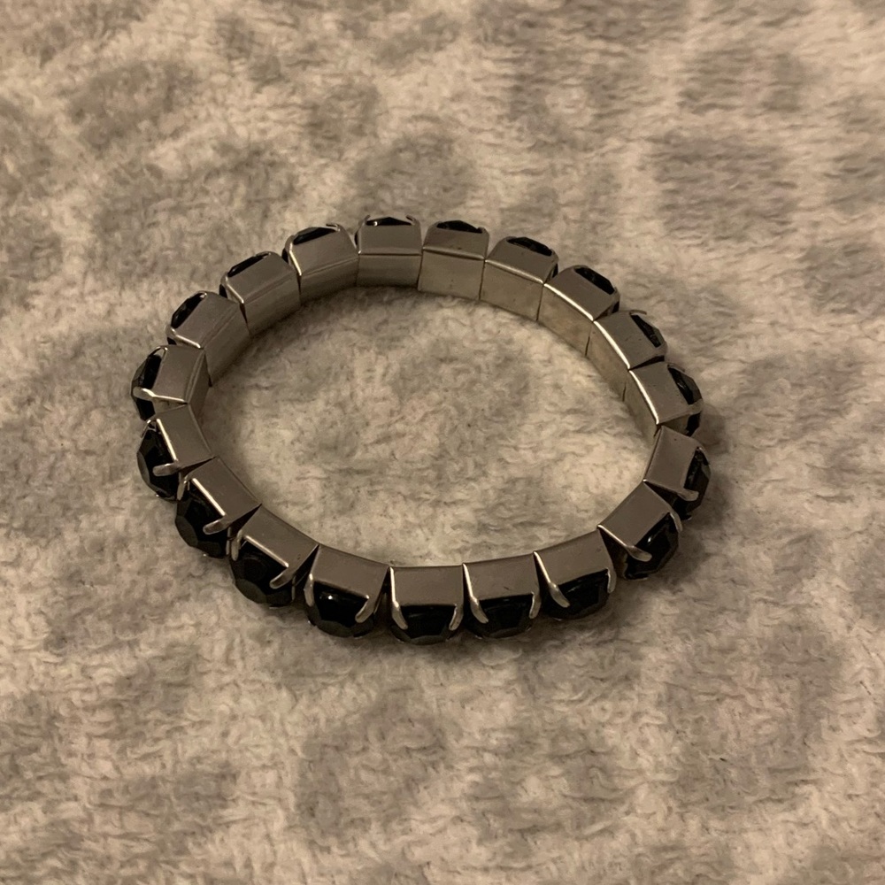 Black and silver stretchy bracelet